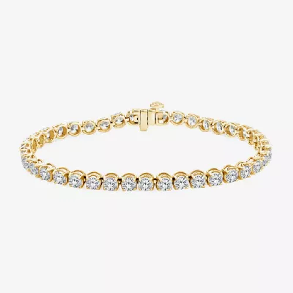 (H,Si2) Womens 10 1/2 Ct. T.W. Lab Grown White Diamond 10K Gold 8 Inch Tennis Bracelet