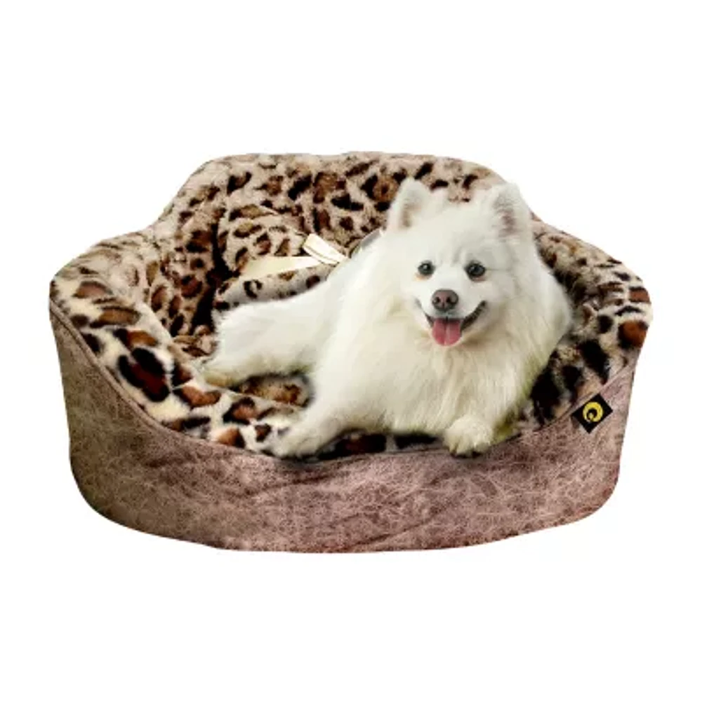 Precious Tails Taupe Leopard Pet Bed