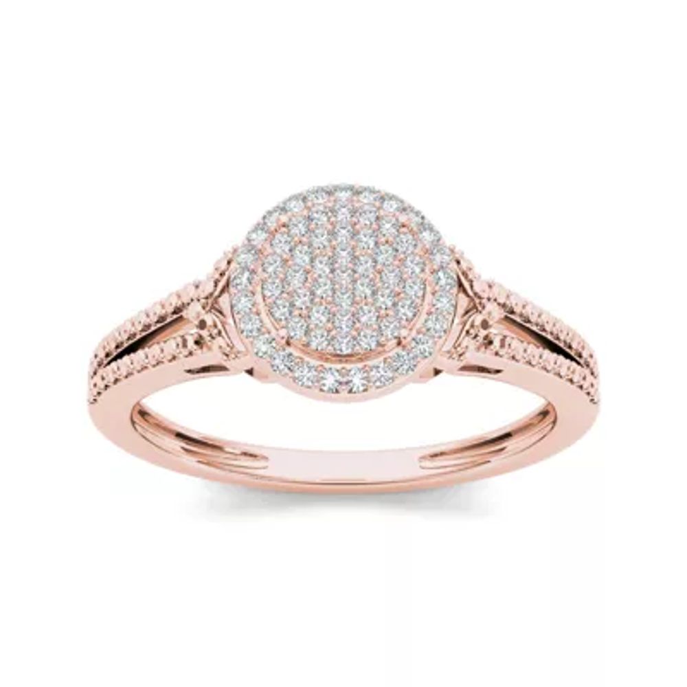 1/ CT.T.W. Natural Diamond 10K Rose Gold Engagement Ring