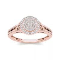 1/ CT.T.W. Natural Diamond 10K Rose Gold Engagement Ring