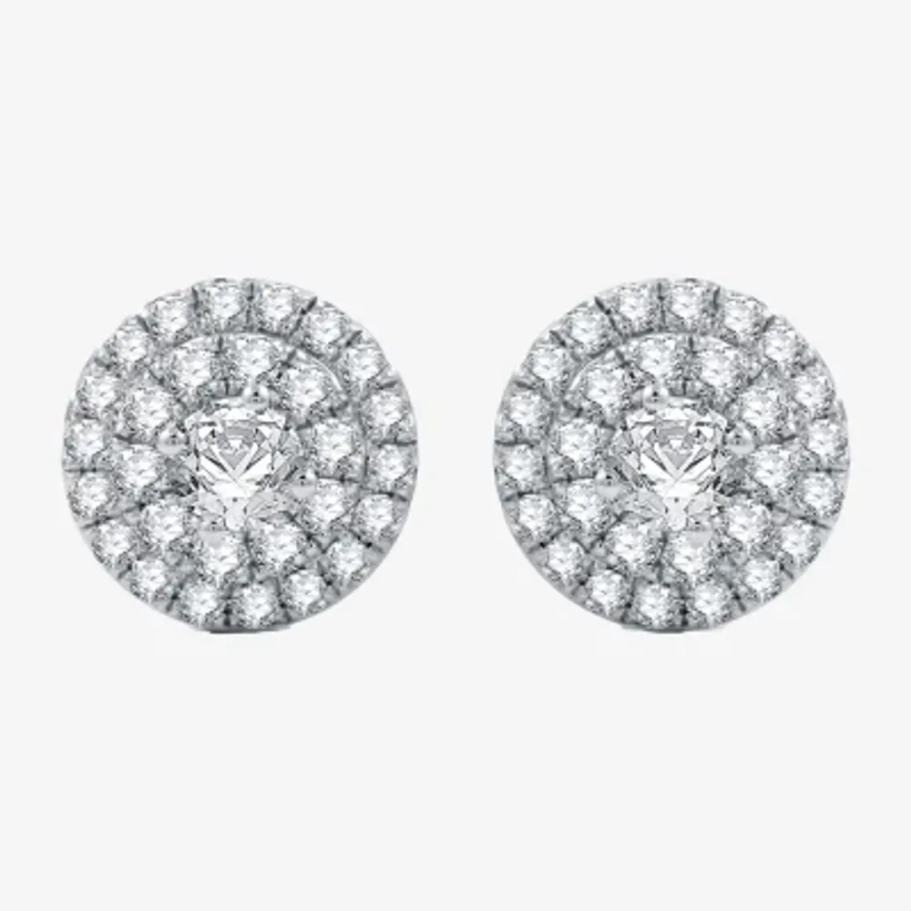 Ever Star (H-I / I1) 2 CT. T.W. Lab Grown White Diamond 10K White Gold 12.5mm Round Stud Earrings