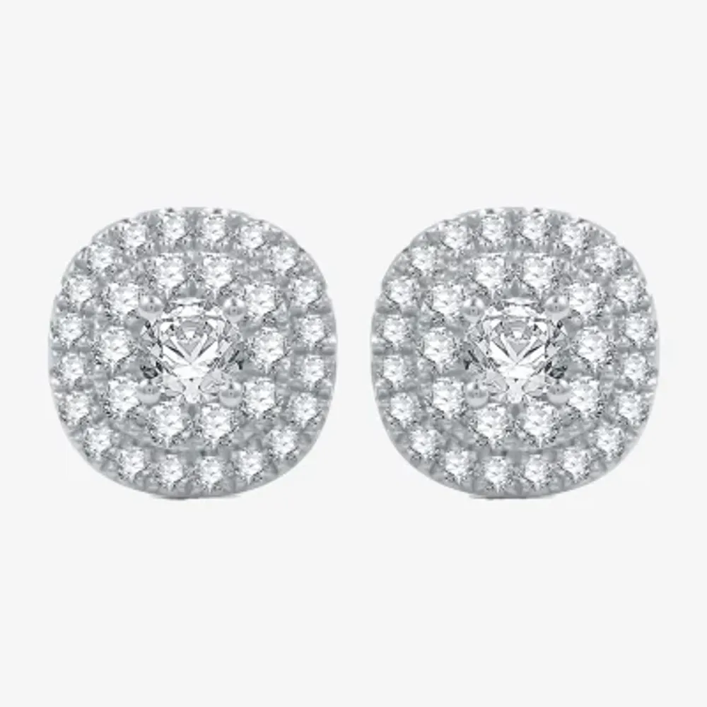 Ever Star (H-I / I1) 2 CT. T.W. Lab Grown White Diamond 10K White Gold 12.9mm Round Stud Earrings
