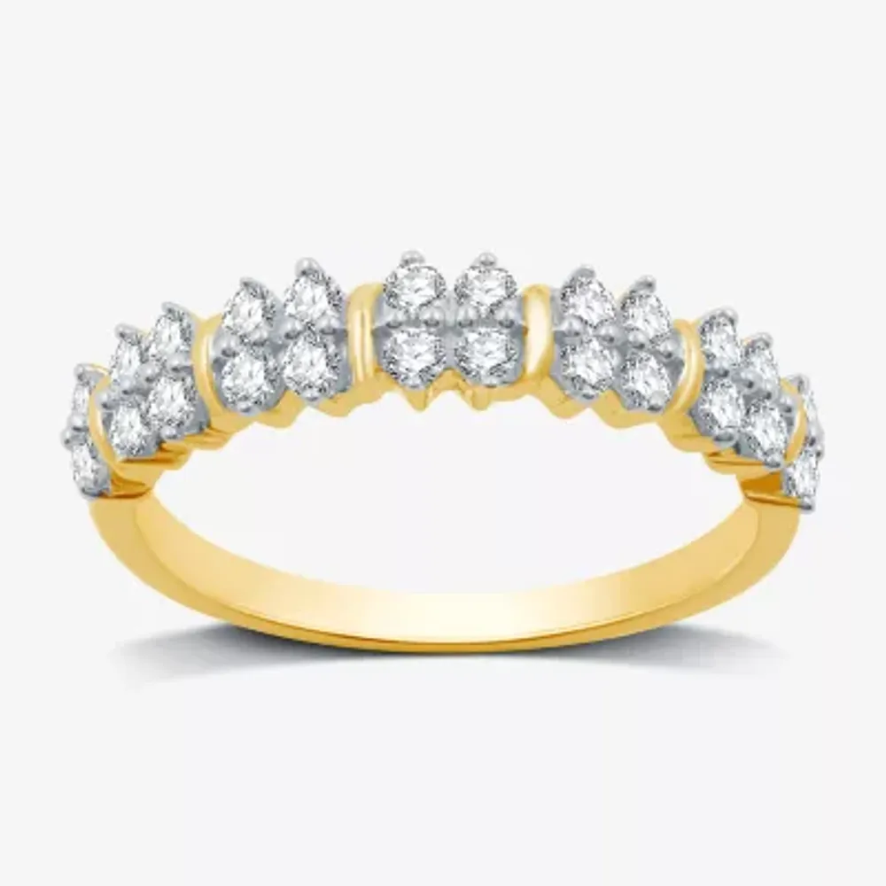 Womens 1/2 CT. T.W. Lab Grown White Diamond 14K Gold Over Silver Sterling Band