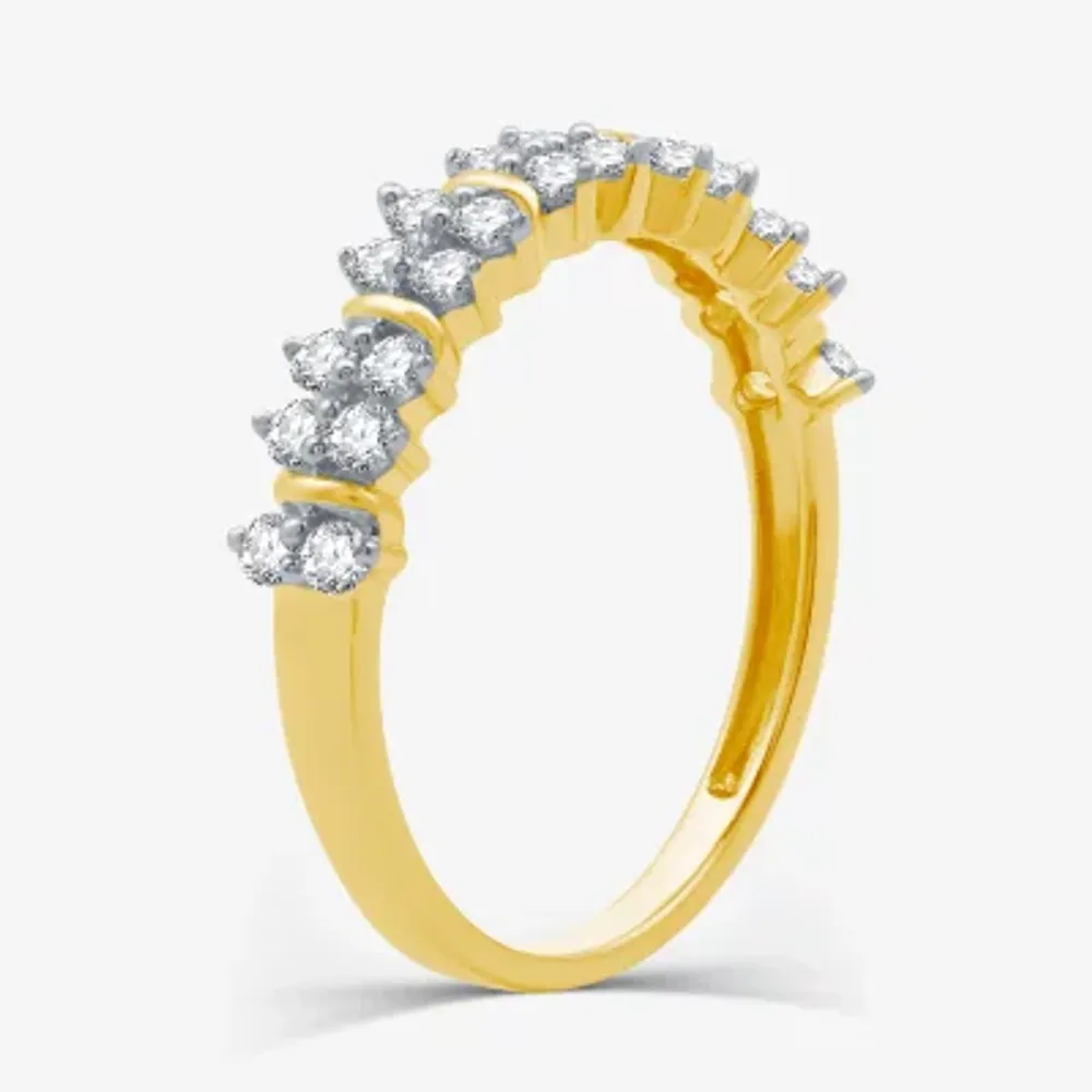 Womens 1/2 CT. T.W. Lab Grown White Diamond 14K Gold Over Silver Sterling Band