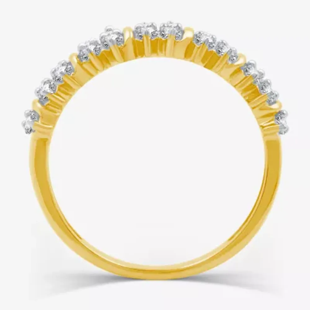 Womens 1/2 CT. T.W. Lab Grown White Diamond 14K Gold Over Silver Sterling Band