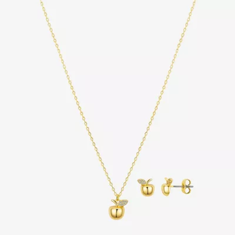 Bijoux Bar Delicates Gold Tone Apple Womens Crystal 2-pc. Jewelry Set