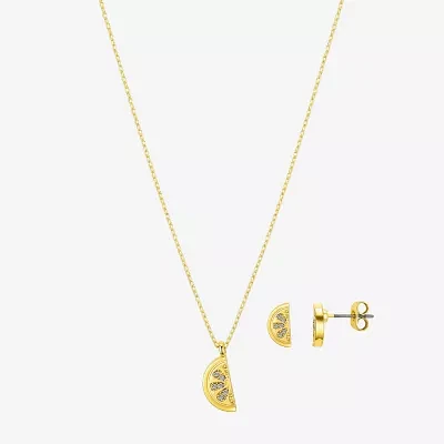 Bijoux Bar Delicates Gold Tone Lemon Womens Crystal 2-pc. Jewelry Set