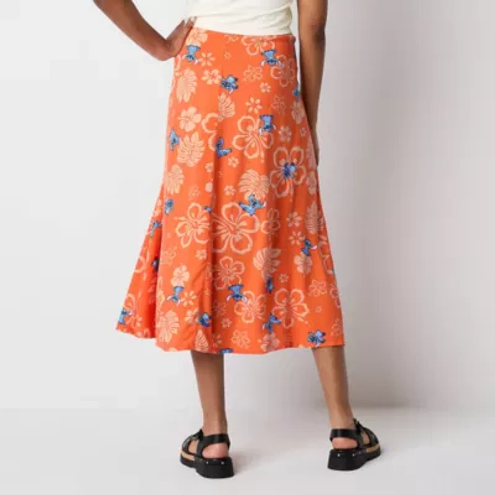 Lilo And Stitch The Movie Womens High Rise Midi & Juniors Wrap Skirt