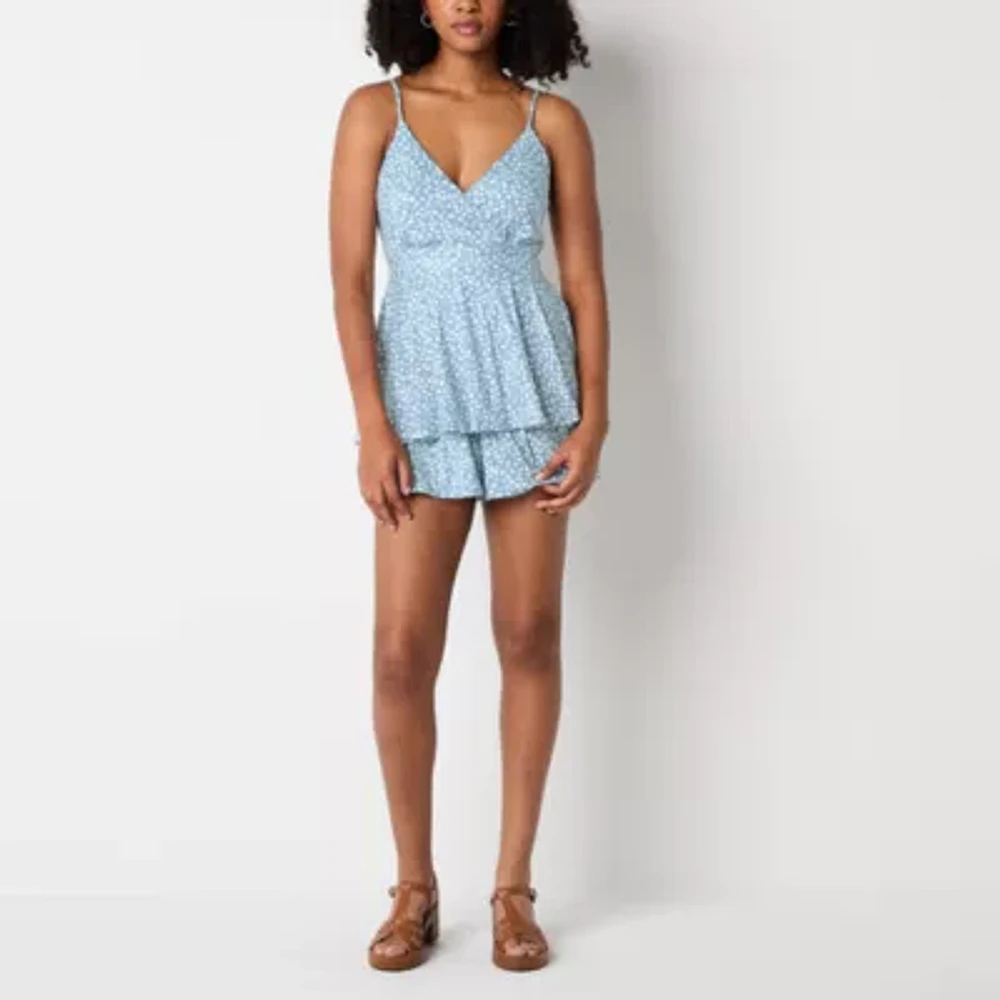 Emerald Sundae Womens Sleeveless Abstract Juniors Romper