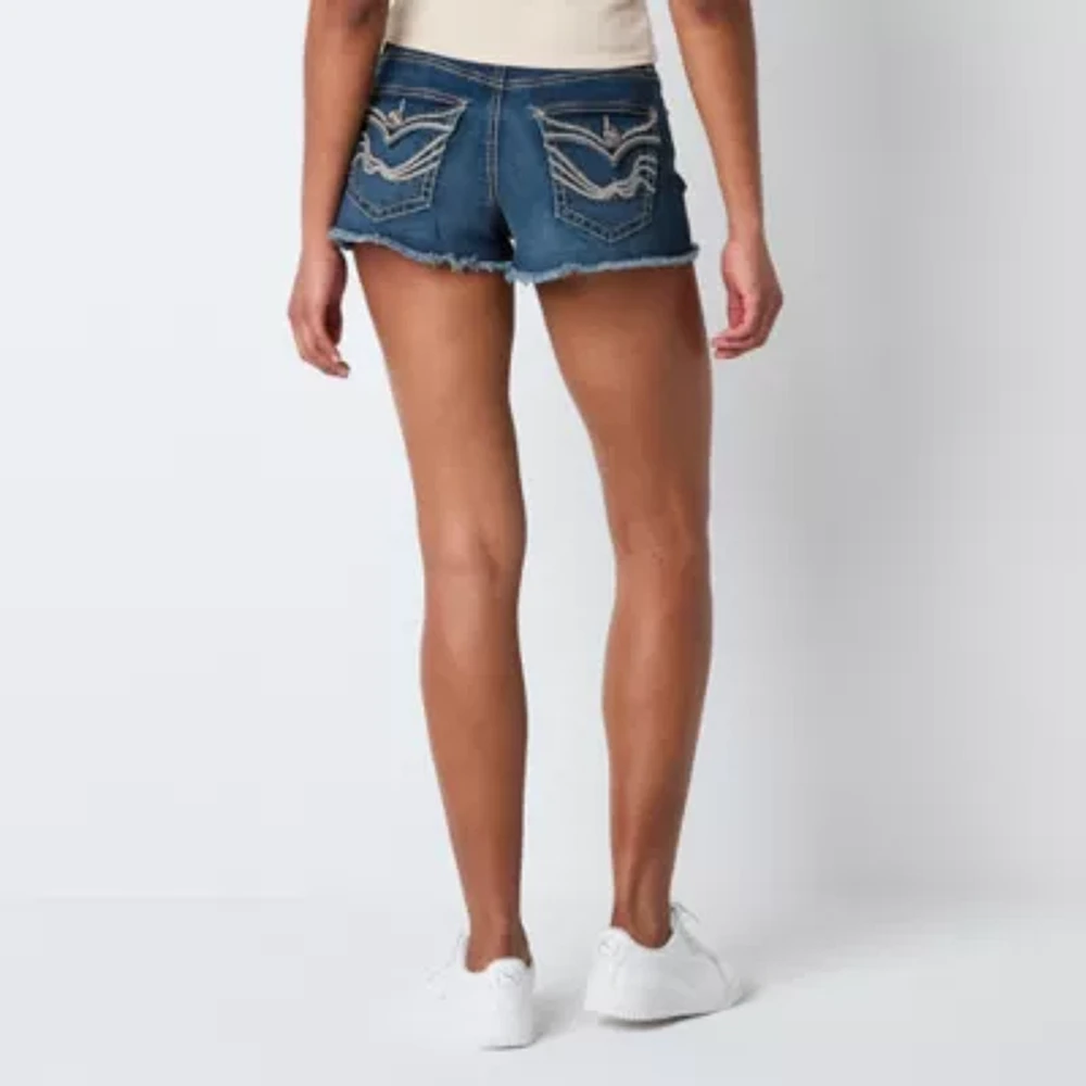 Vanilla Star Womens Low Rise-Juniors Denim Short