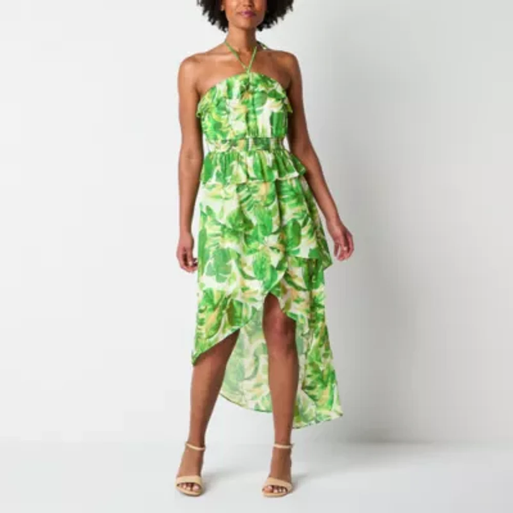 by&by Womens Sleeveless Floral Juniors A-Line Dress