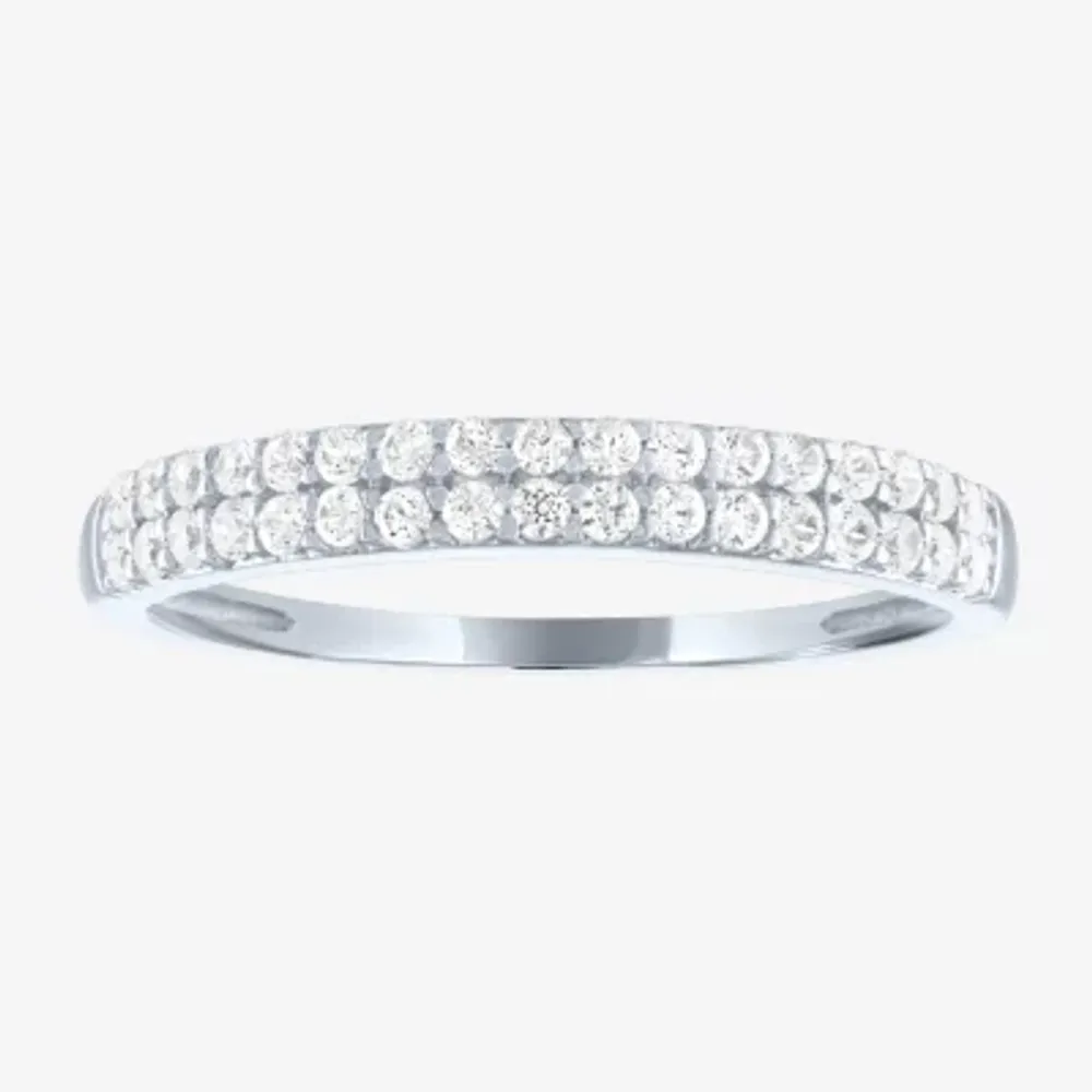 (G-H / Si2-I1) Womens 3MM 1/4 CT. T.W. Lab Grown White Diamond 10K Gold Anniversary Wedding Band