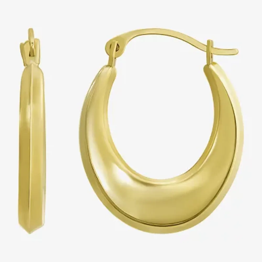 Womens 10K Gold 20mm Round Hoop Earrings