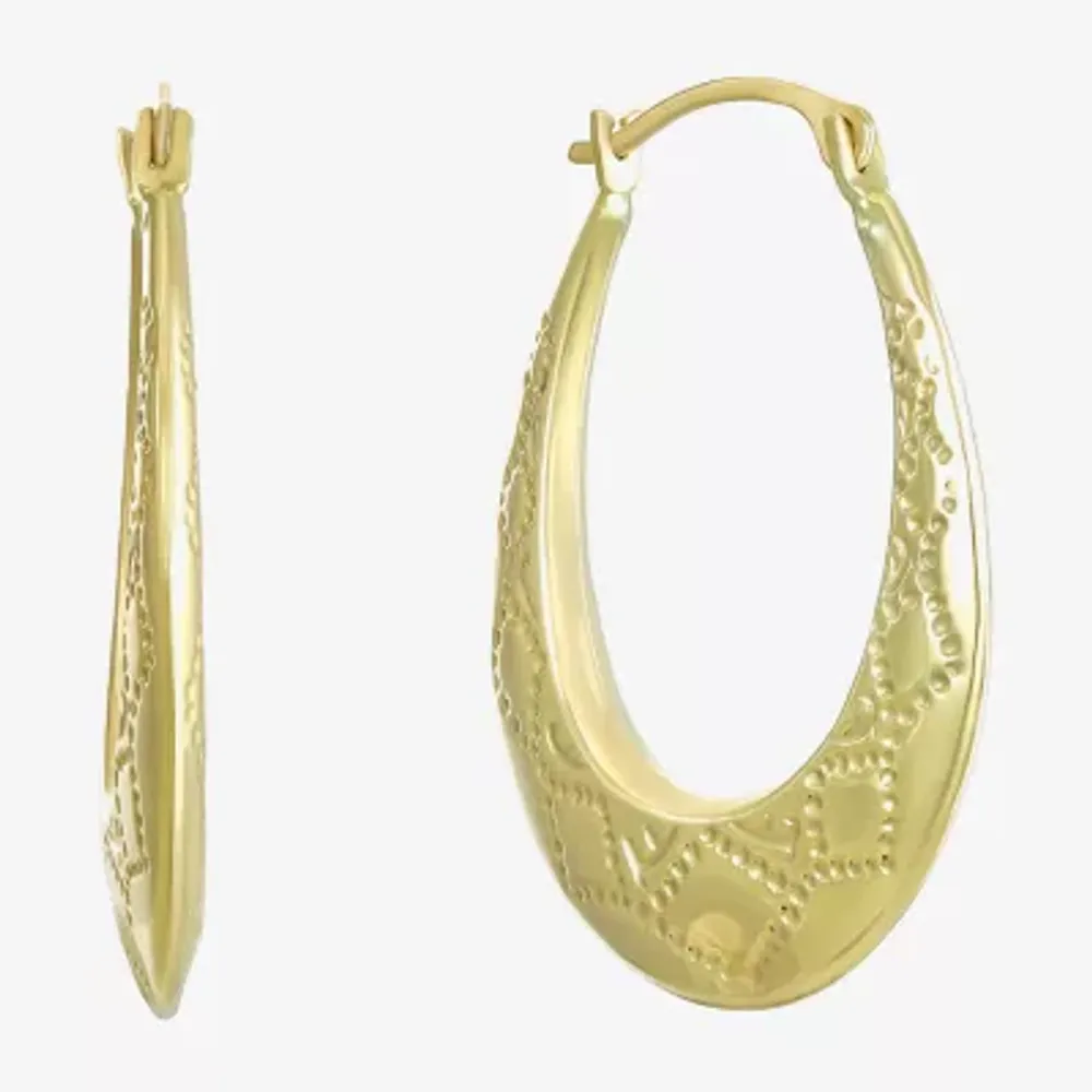 Womens 10K Gold 24mm Hoop Earrings