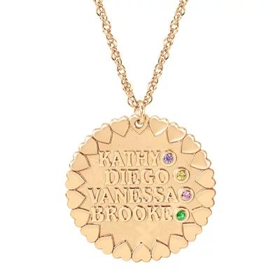 Personalized Child Name Birthstone Cubic Zirconia Pendant Necklace