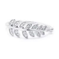 Silver Treasures Womens 2MM Cubic Zirconia Sterling Band