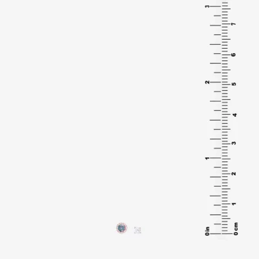 Silver Treasures Womens Multi Color Cubic Zirconia 14K Rose Gold Over Silver 2 Pair Earring Set