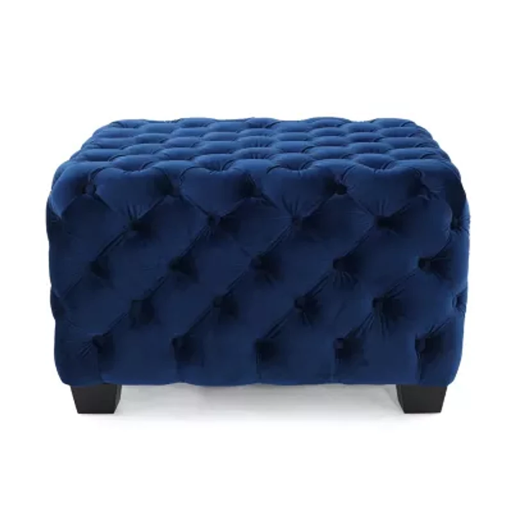 Jaymee Wooden Tufted Ottoman