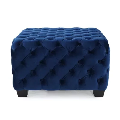 Jaymee Wooden Tufted Ottoman