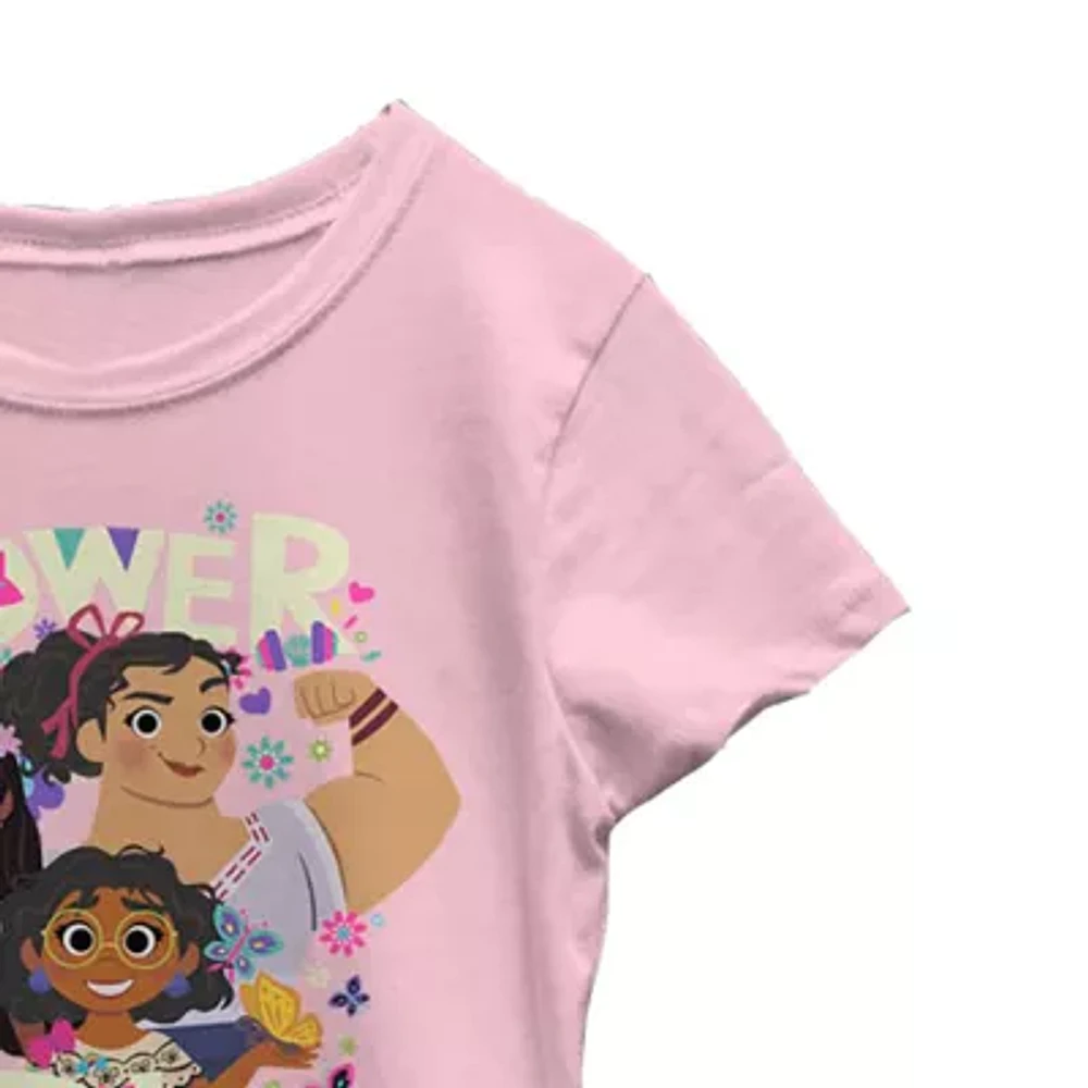 Disney Encanto Little & Big Kid Girls Crew Neck Short Sleeve Slim Fit Graphic T-Shirt