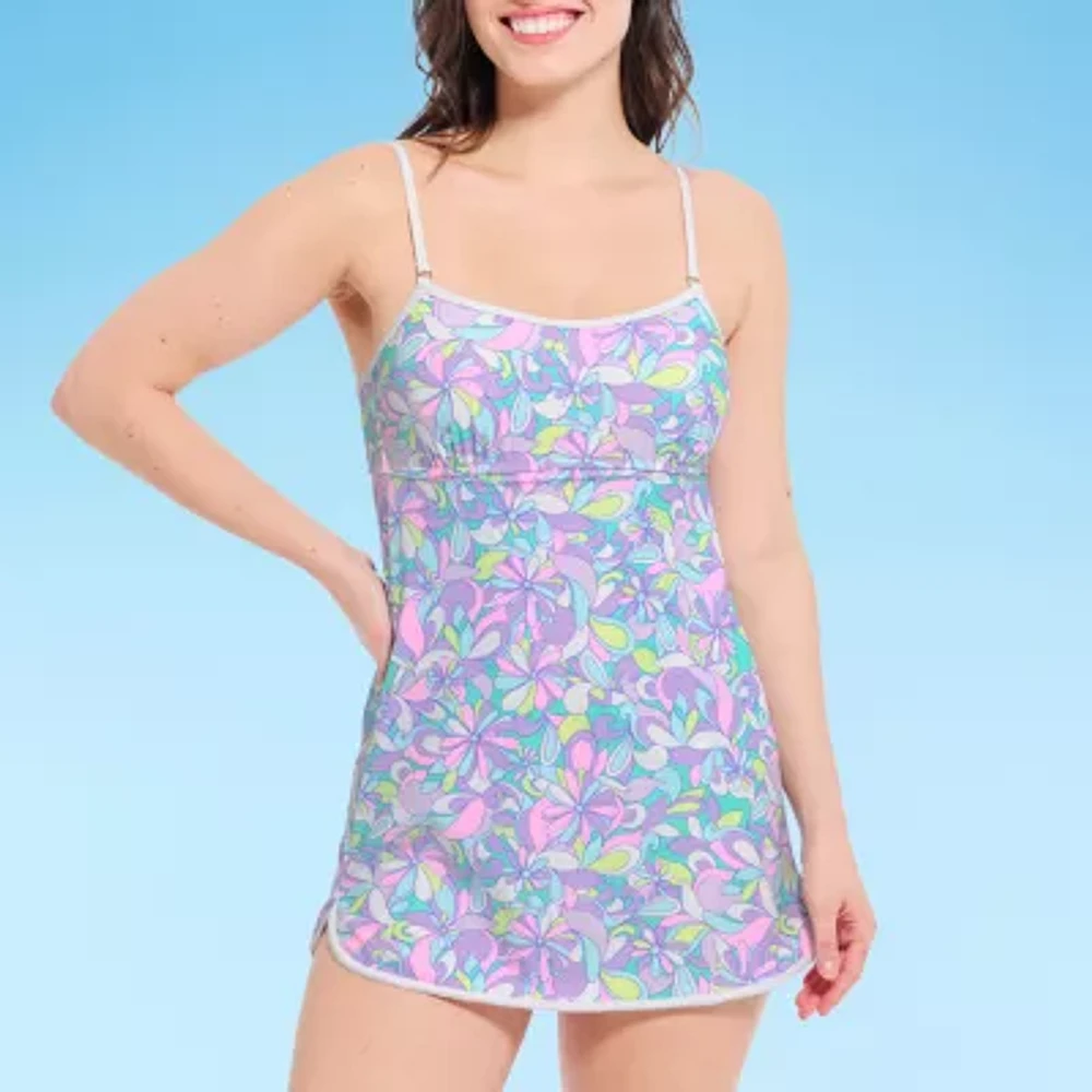 Decree Womens Abstract Juniors Swim Dress