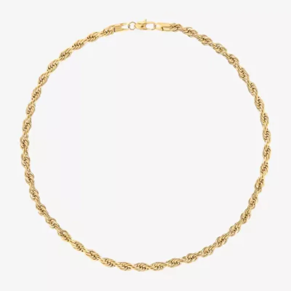 Shaquille O'Neal Xlg Yellow Stainless Steel Solid Rope Chain Necklace