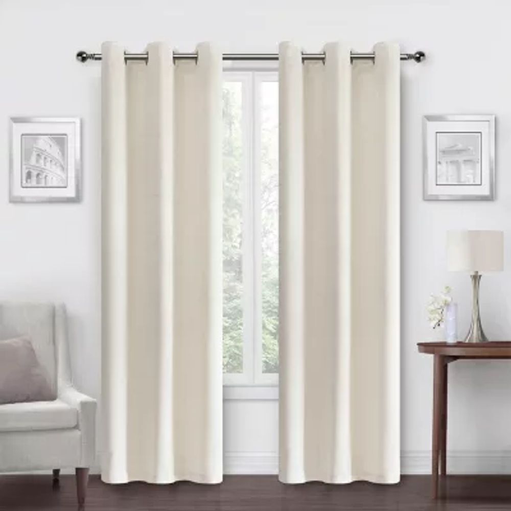 Regal Home Peninsula Faux Suede Grommet Top Energy Saving Blackout Set of 2 Curtain Panel