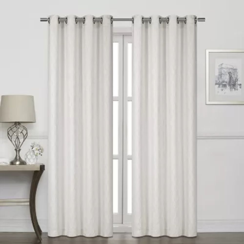 Regal Home Mackenna Jacquard Grommet Top Light-Filtering Set of 2 Curtain Panel