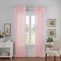 Elrene Home Fashions Jolie Crushed Tie Top Sheer Single Curtain Panel