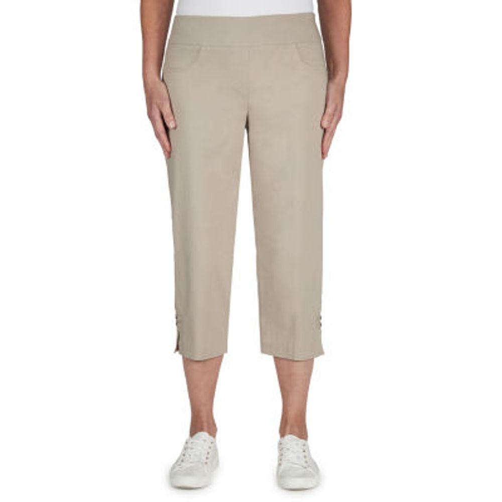 Hearts Of Palm Womens Straight Mid Rise Regular Fit Capri Pant