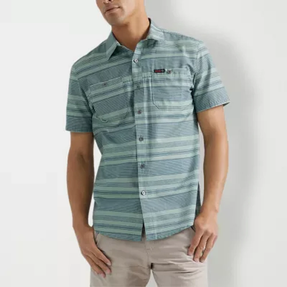 Wrangler Breeze Mens Short Sleeve Regular Fit Button-Down Shirt