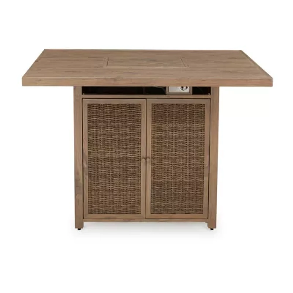 Signature Design by Ashley® Walton Bridge Outdoor Bar Table with Fire Pit