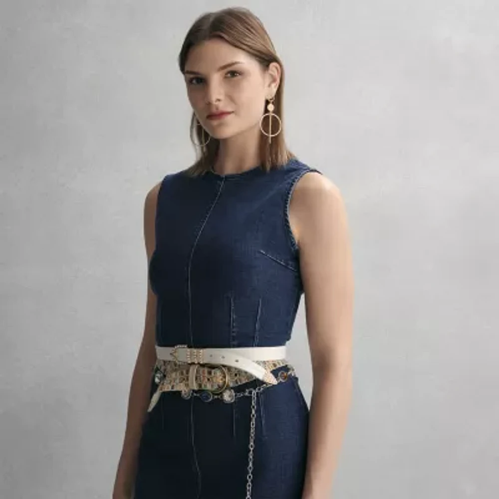 JS Jessica Simpson Shimmer Woven Womens Belt