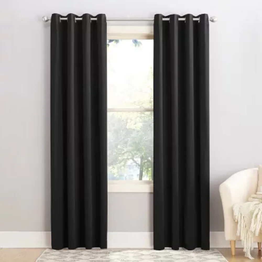 Sun Zero Emory Grommet Top Energy Saving Light-Filtering Single Curtain Panel