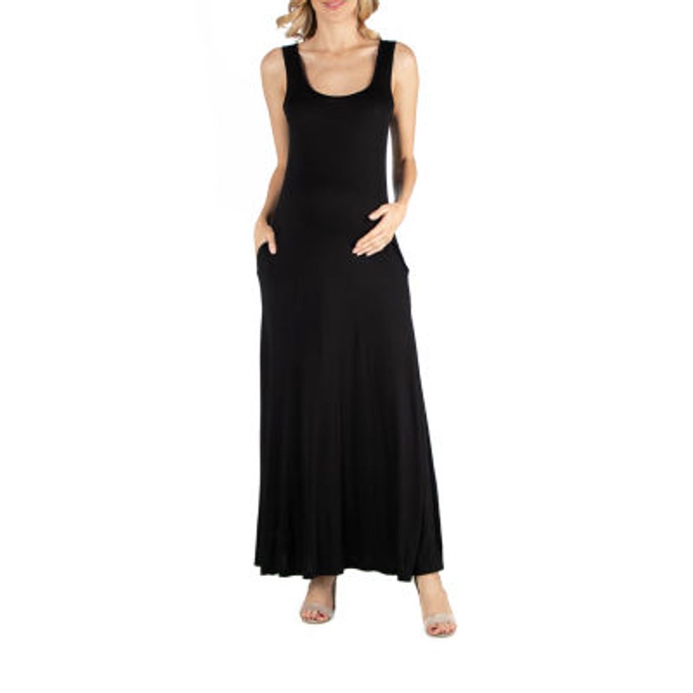 24/7 Comfort Apparel Scoop Neck Sleeveless Maxi Dress