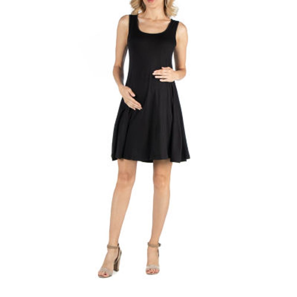 24/7 Comfort Apparel A Line Slim Fit and Flare Dress