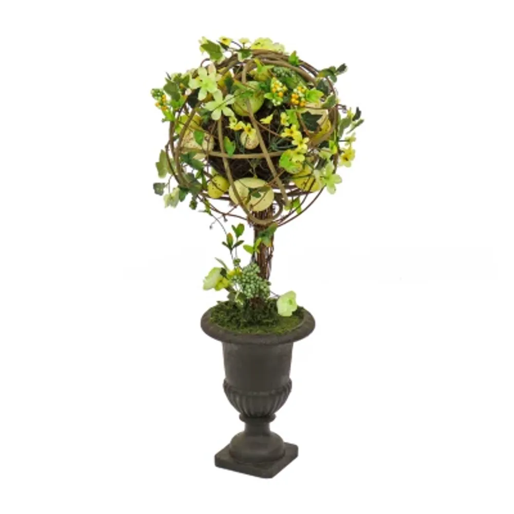 National Tree Co. Flowers And Eggs Ball Topiary Floral Arrangement