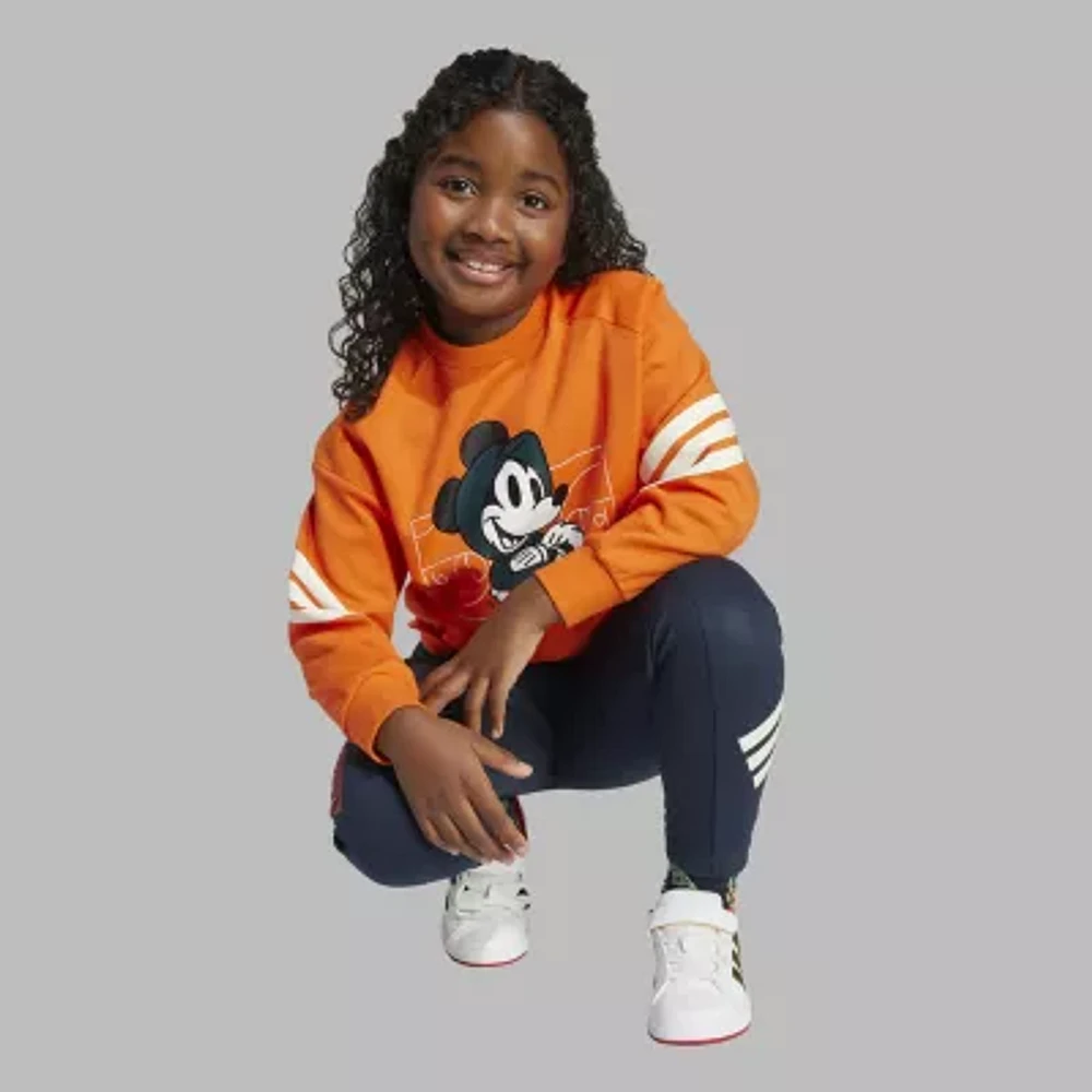 adidas Toddler & Little Unisex Crew Neck Long Sleeve Mickey Mouse Sweatshirt