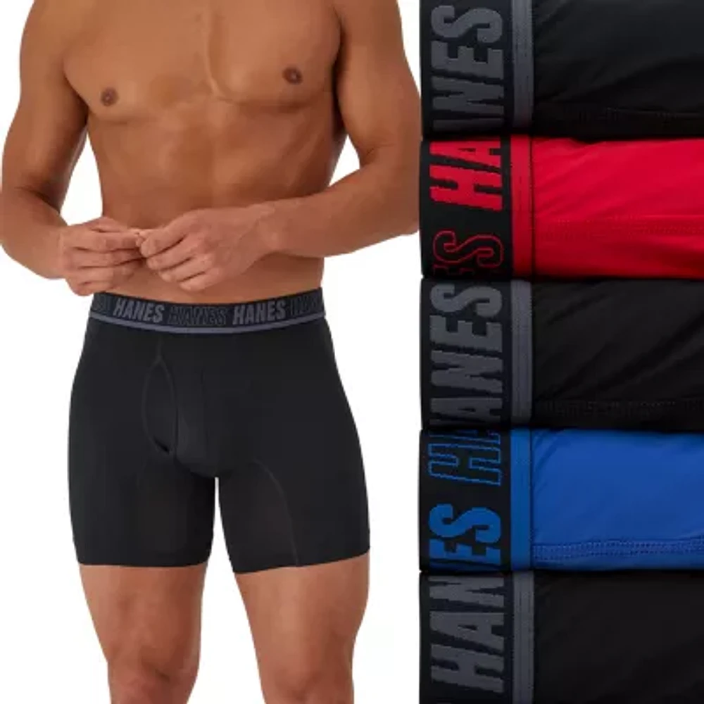 Hanes Moves Xtemp Performance Bonus Pack Mens 5 Boxer Briefs Um2bd5