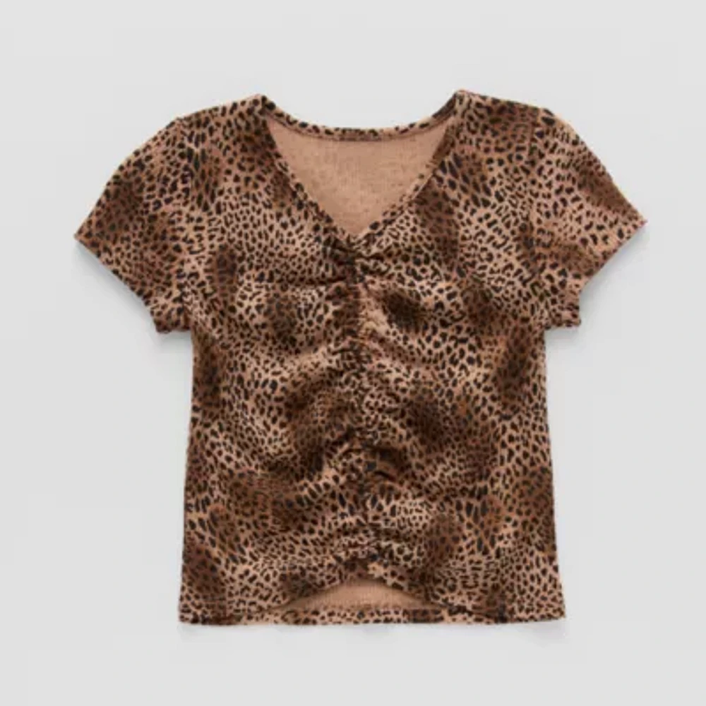 Thereabouts Little & Big Kid Girls V Neck Short Sleeve T-Shirt