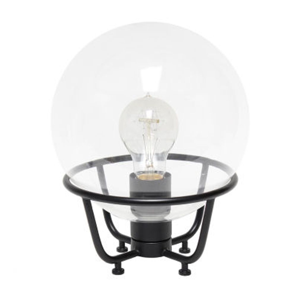 All the Rages Black Globe Glass Metal Table Lamp