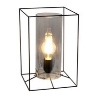 All the Rages Large Black Metal Frame With Clear Shade Table Lamp