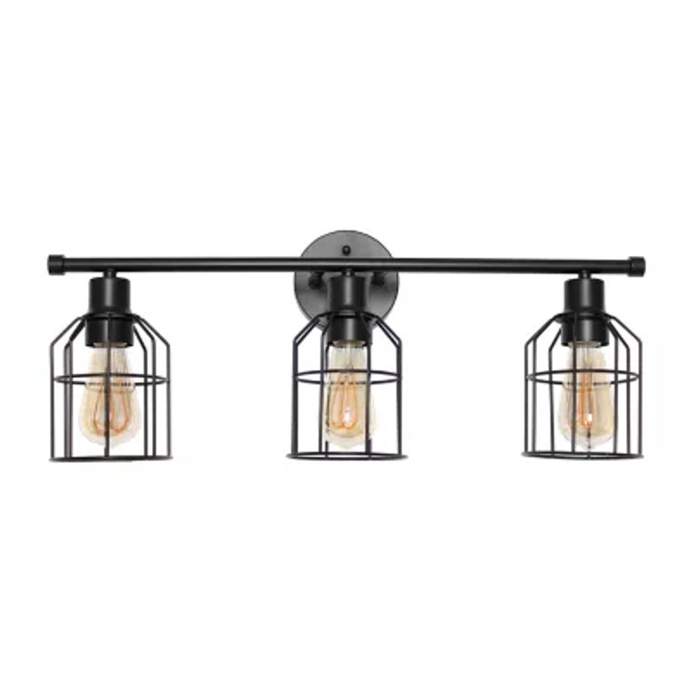 All the Rages Black Industrial Wired Vanity Light