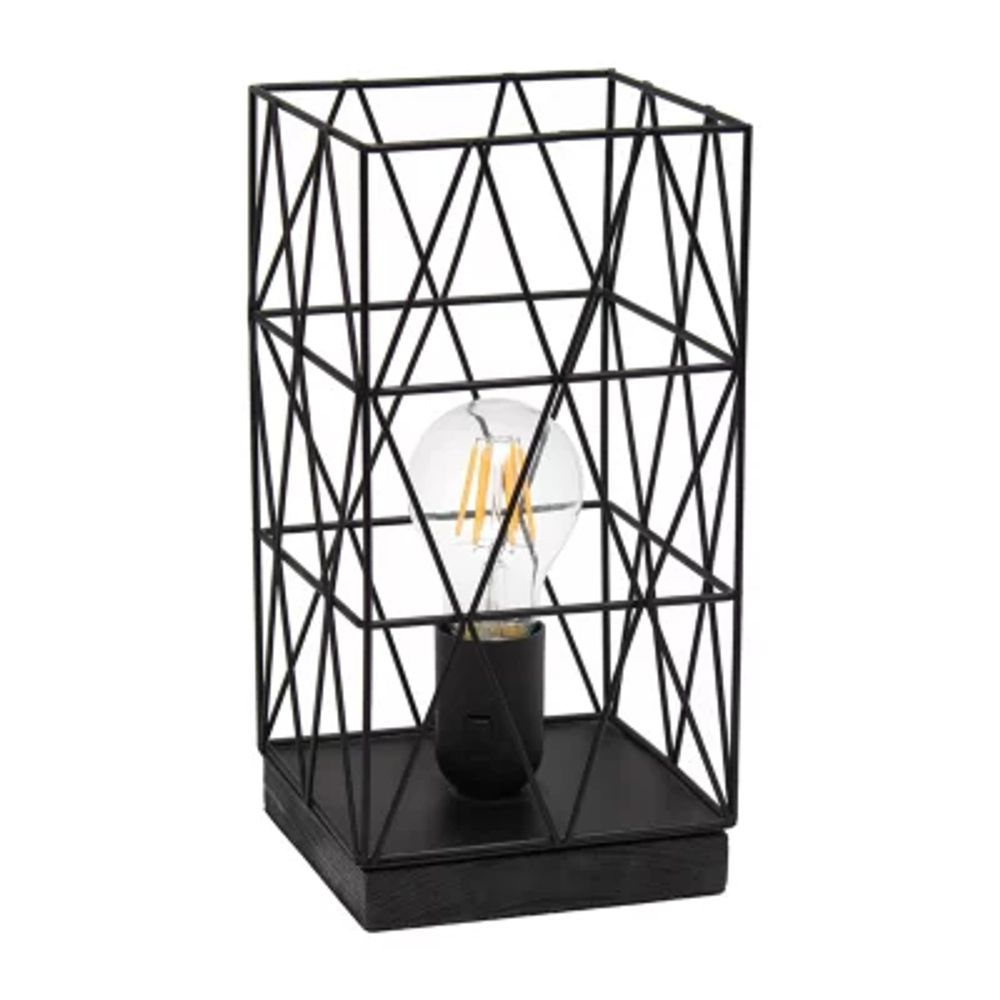 All the Rages Black Geometric Metal Table Lamp