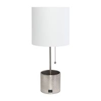 All the Rages Black And White Hammered Usb Metal Table Lamp