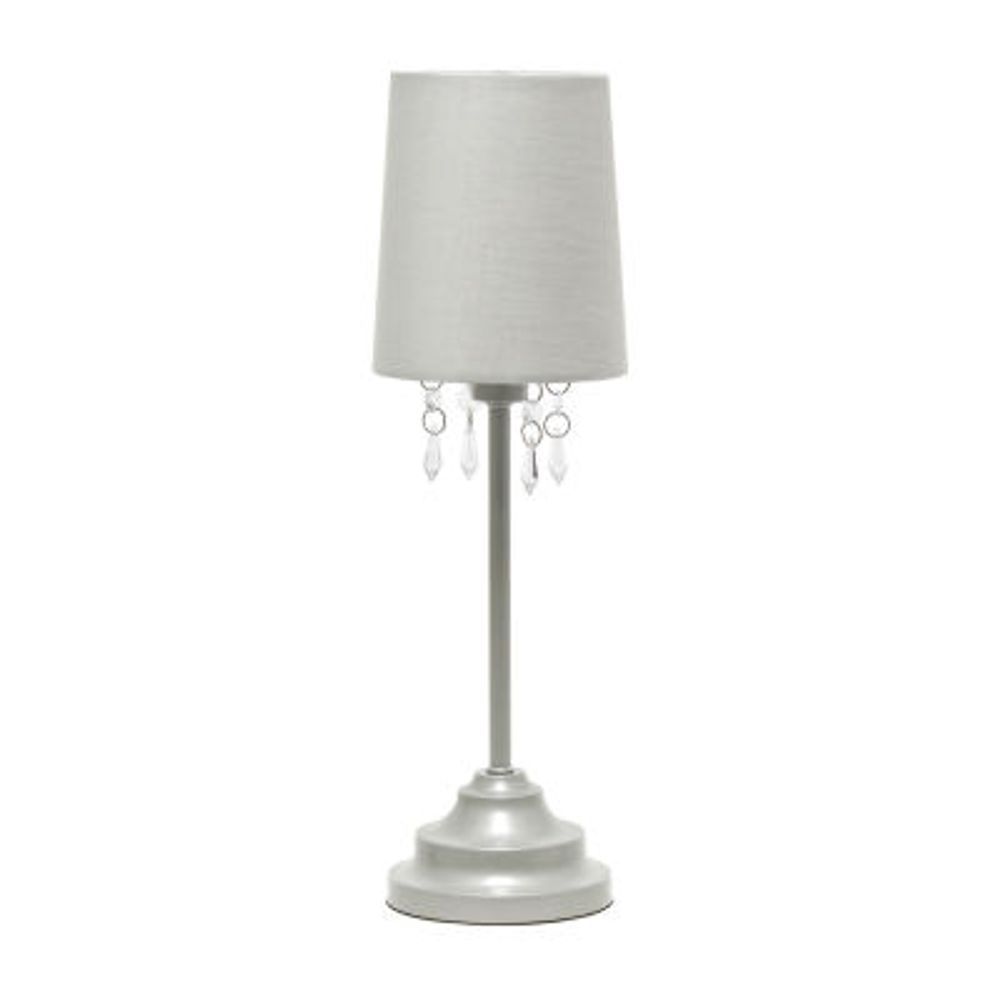 Table Lamp with Fabric Shade and Hanging Acrylic Beads