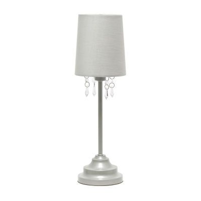 Table Lamp with Fabric Shade and Hanging Acrylic Beads