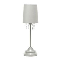 Table Lamp with Fabric Shade and Hanging Acrylic Beads