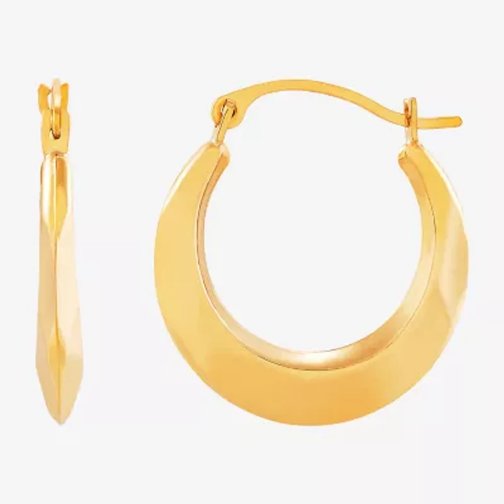 Womens 14K Gold 20mm Round Hoop Earrings