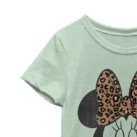 Little & Big Girls Disney Crew Neck Short Sleeve Minnie Mouse Graphic T-Shirt